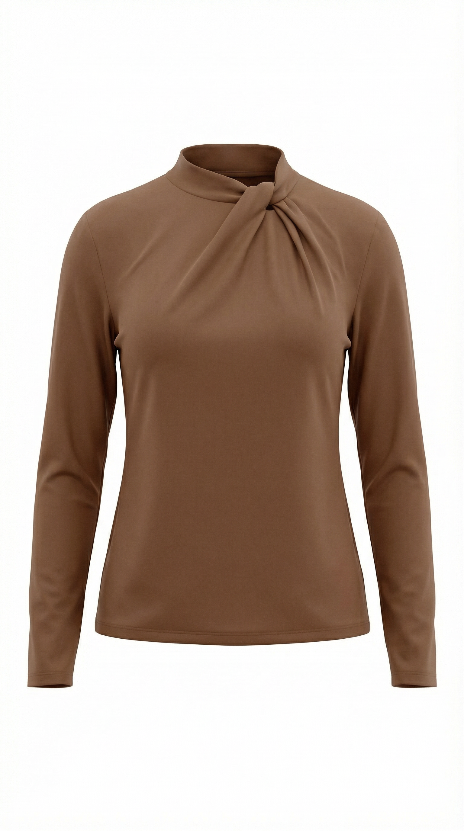 Jamie Knotted Mock Neck Blouse