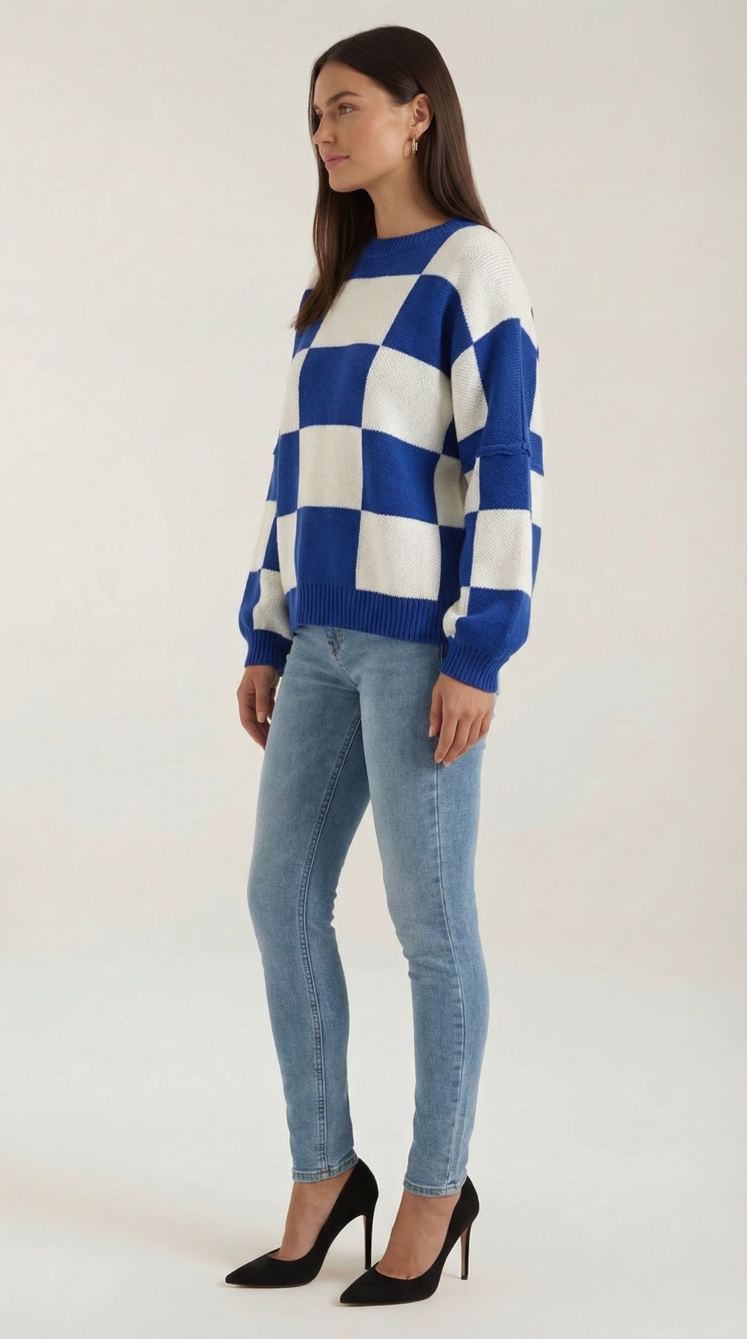 Emma Checkered Knit Sweater