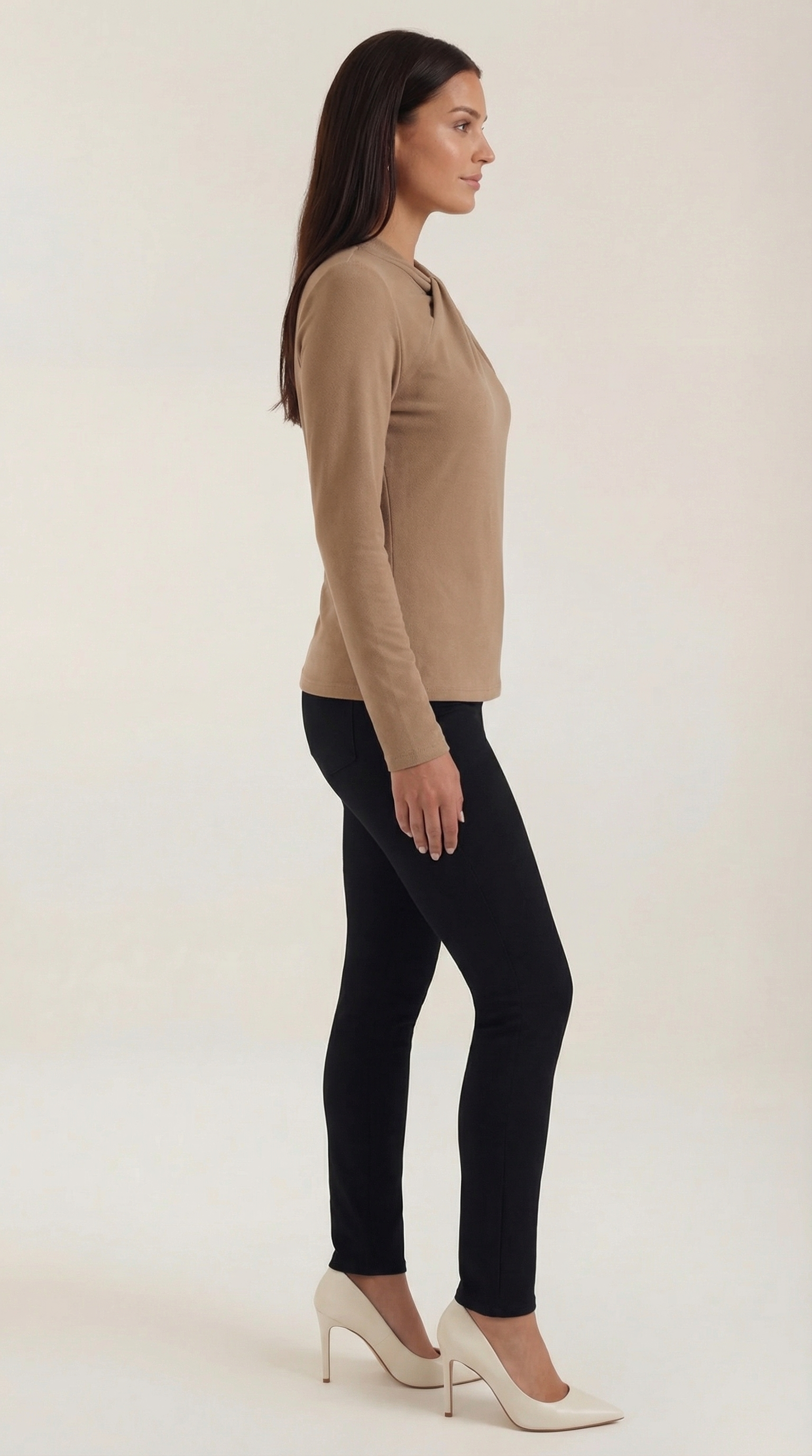 Jamie Knotted Mock Neck Blouse