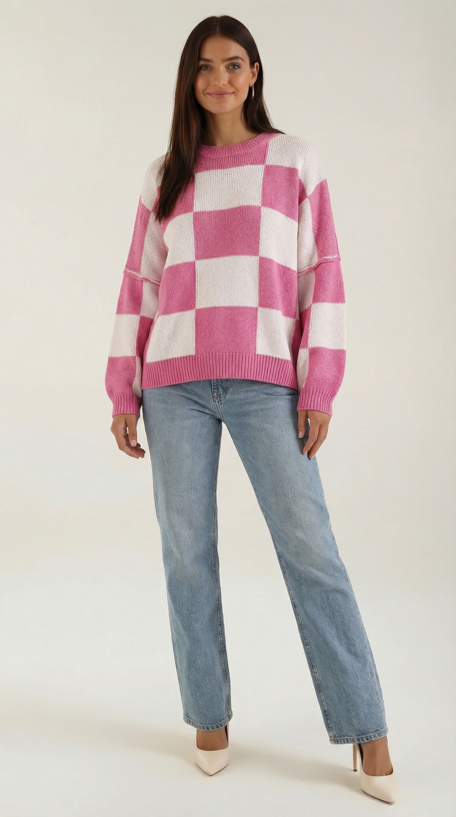 Emma Checkered Knit Sweater