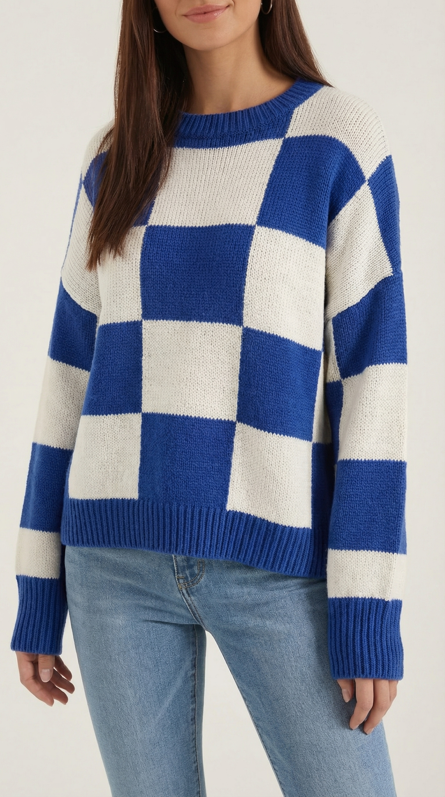 Emma Checkered Knit Sweater