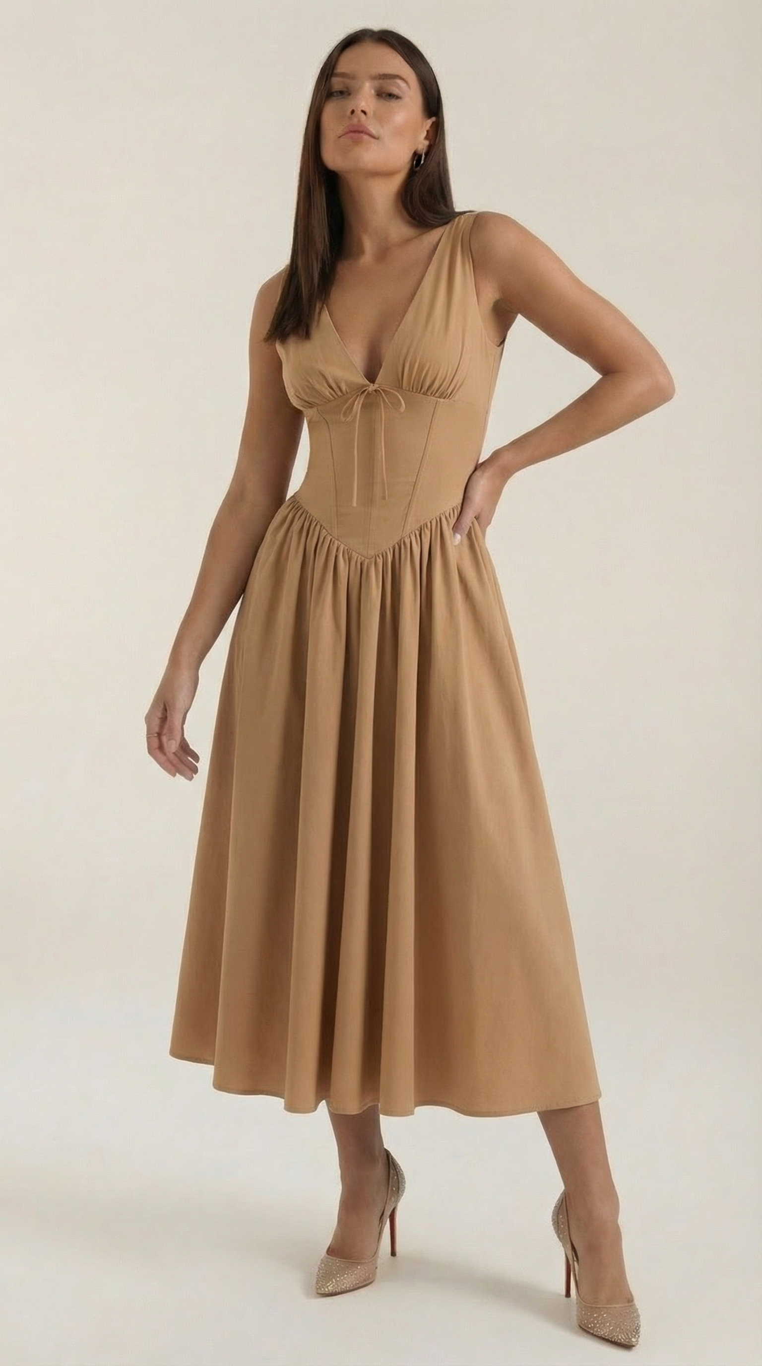Cassiopeia Midi Plunge Dress