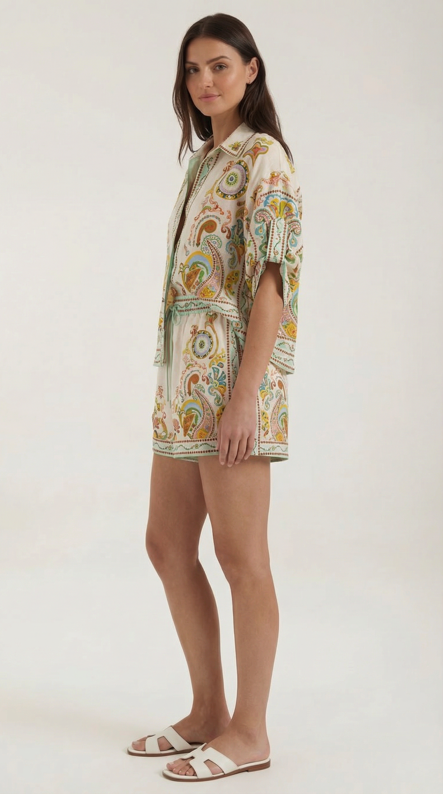 Brenda Boho Print Shirt and Shorts Set