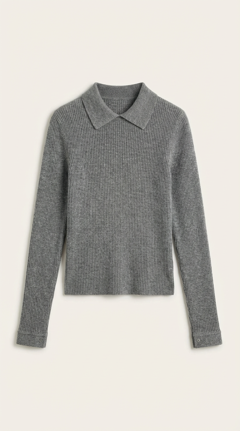 Gail Collared Long Sleeve Knit Top