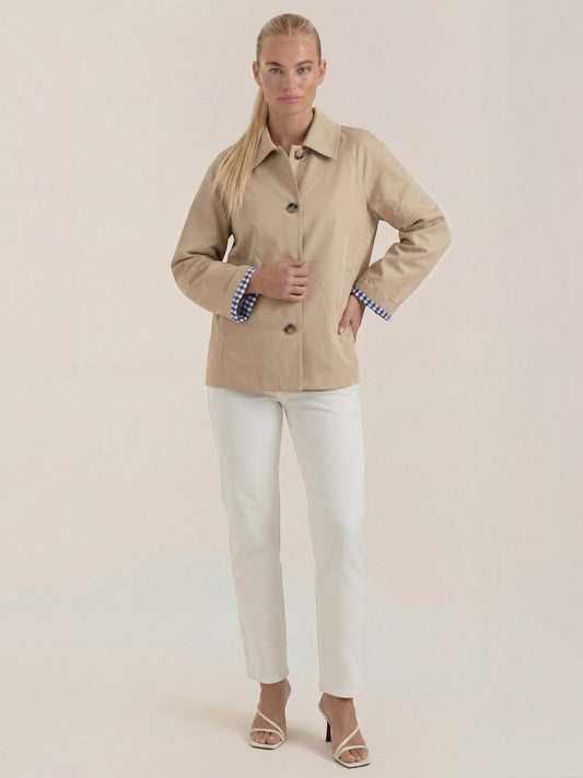 Lindsay Gingham Cuff Shirt Jacket
