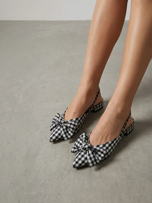 Aveline Bow Slingback Low Heels