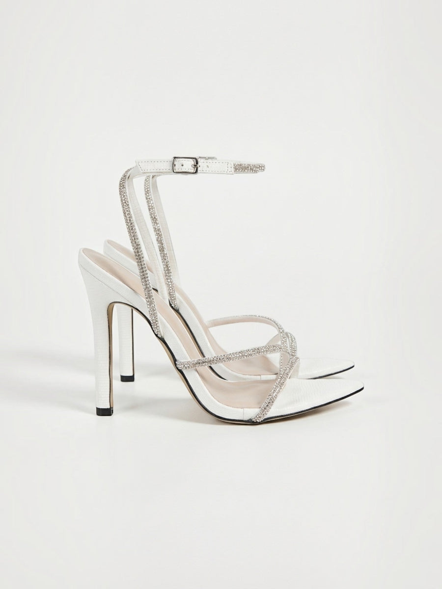 Virelle Rhinestone Strap Heeled Sandals