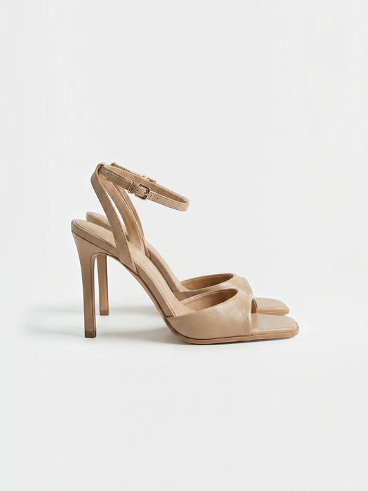 Cerelia Square Toe Ankle Strap Heel Sandals
