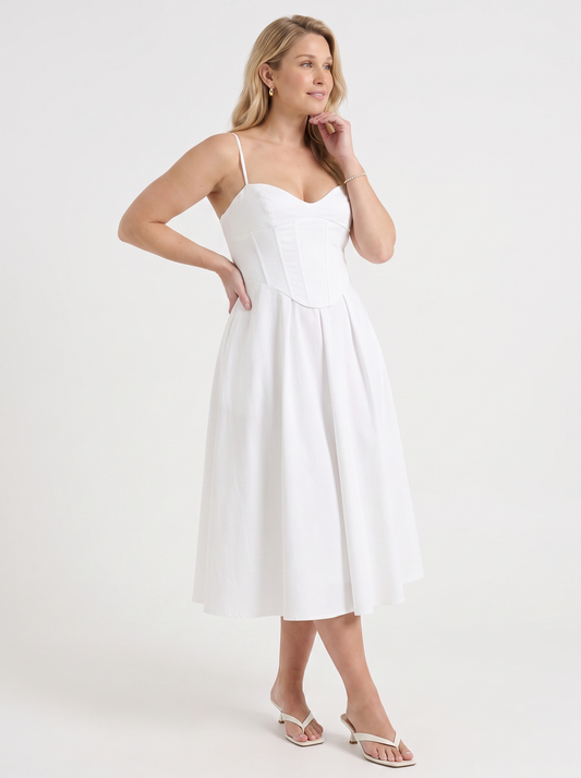 Primrose Corset Style Sweetheart Midi Dress