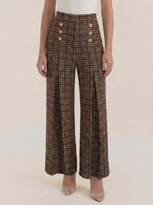 Naomi Plaid Wide Leg Pants