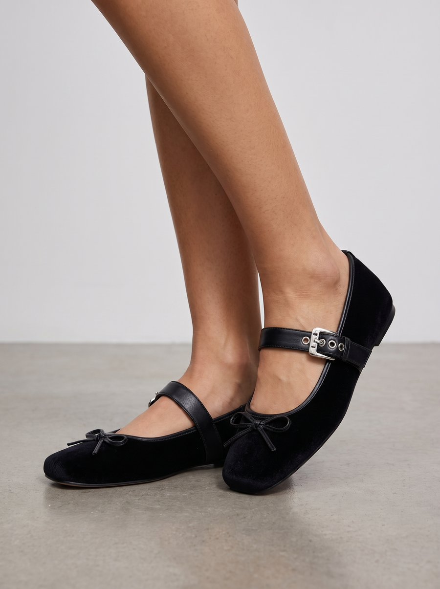 Ellie Buckle Strap Ballet Flats