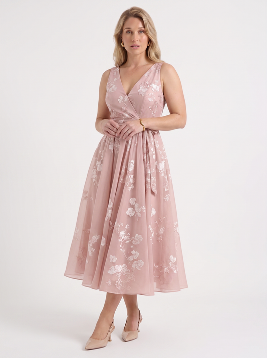 Cassie Floral Wrap Midi Dress