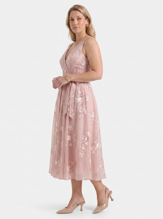 Cassie Floral Wrap Midi Dress