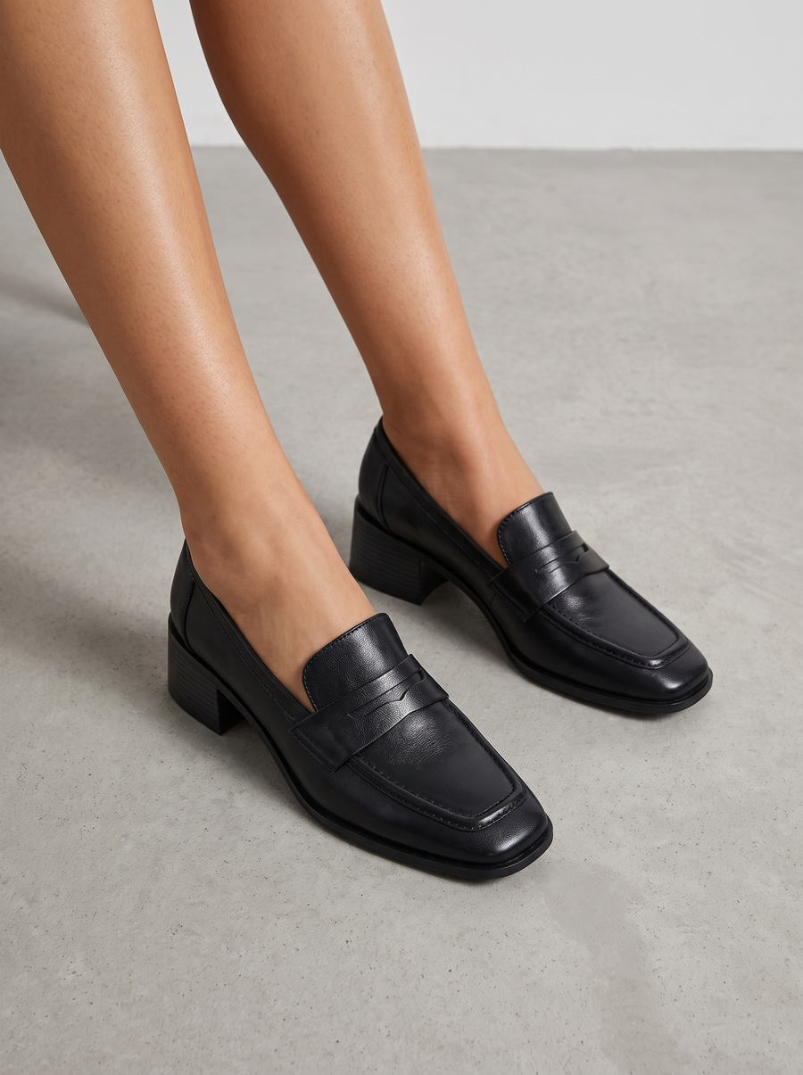 Lissa Block Heel Loafers