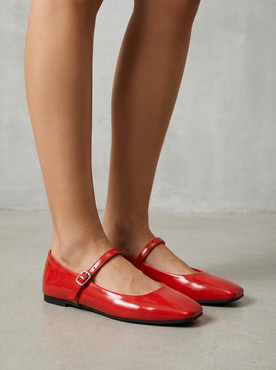 Lois Square Toe Mary Jane Flats