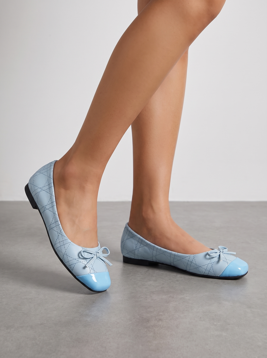 Queenie Patent Cap Toe Ballet Flats