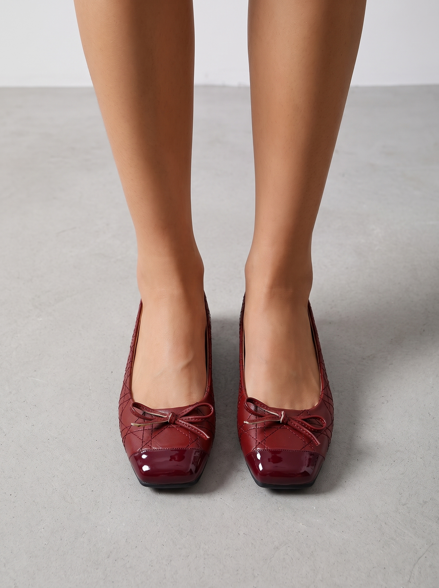 Queenie Patent Cap Toe Ballet Flats