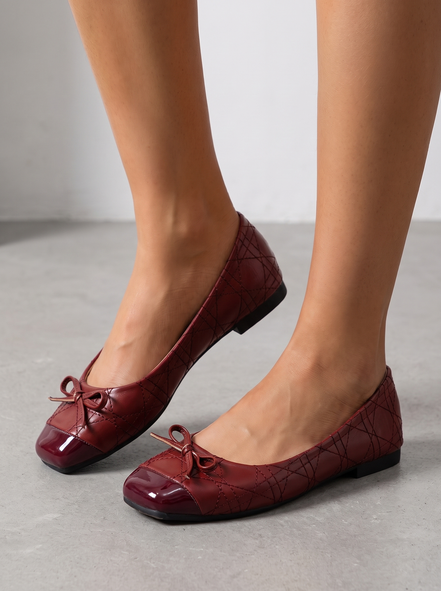Queenie Patent Cap Toe Ballet Flats