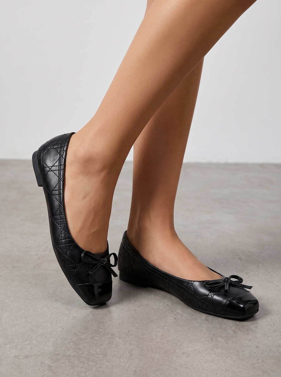 Queenie Patent Cap Toe Ballet Flats