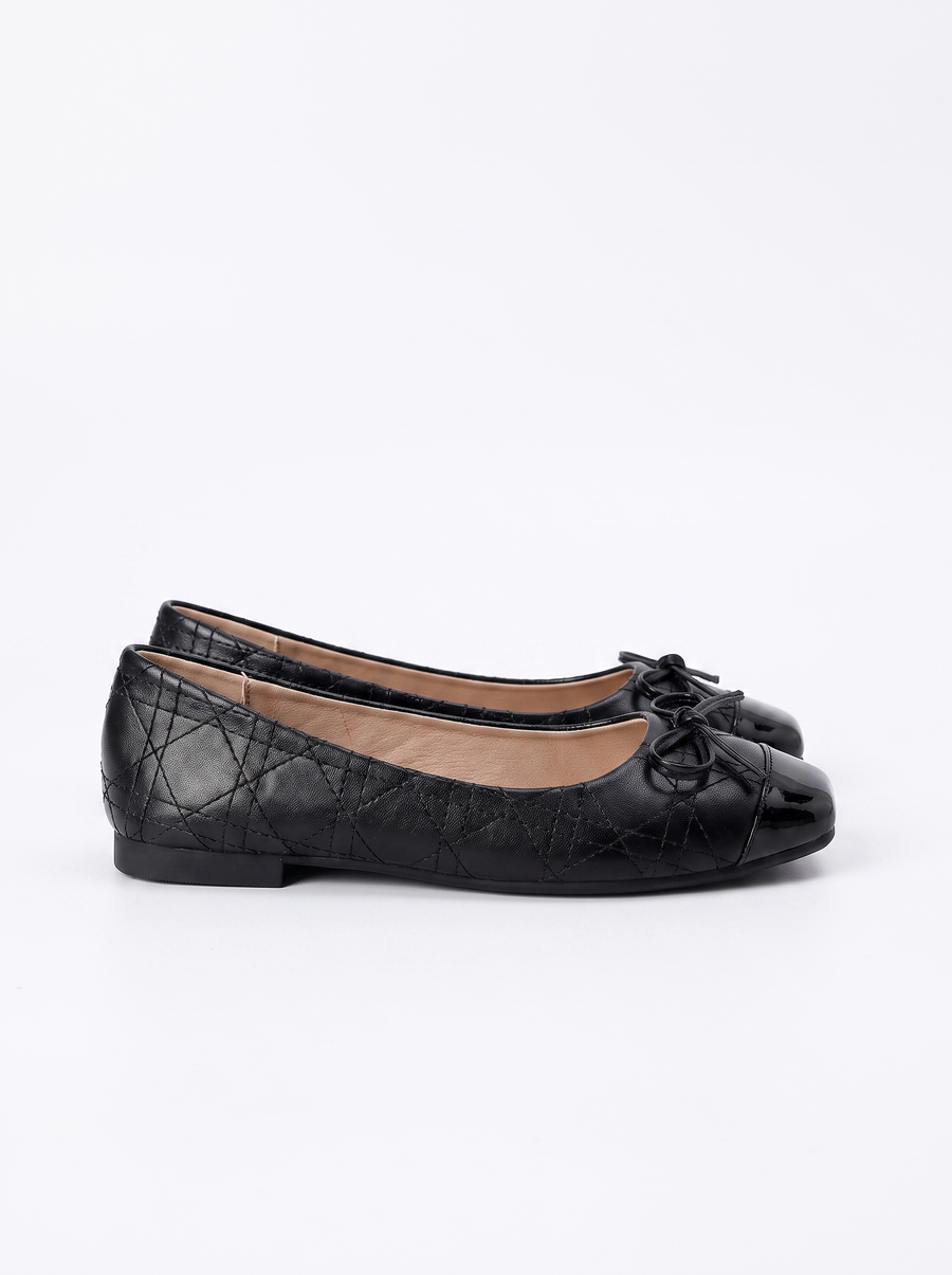 Queenie Patent Cap Toe Ballet Flats
