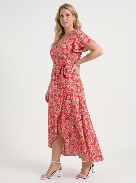 Sorina Graphic Print Wrap Maxi Dress