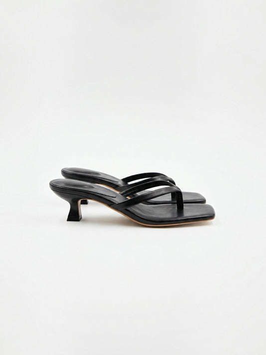 Amanda Square Toe Kitten Heel Sandals