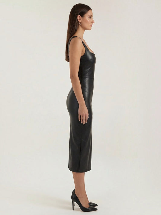 Yvonne Faux Leather Bodycon Dress