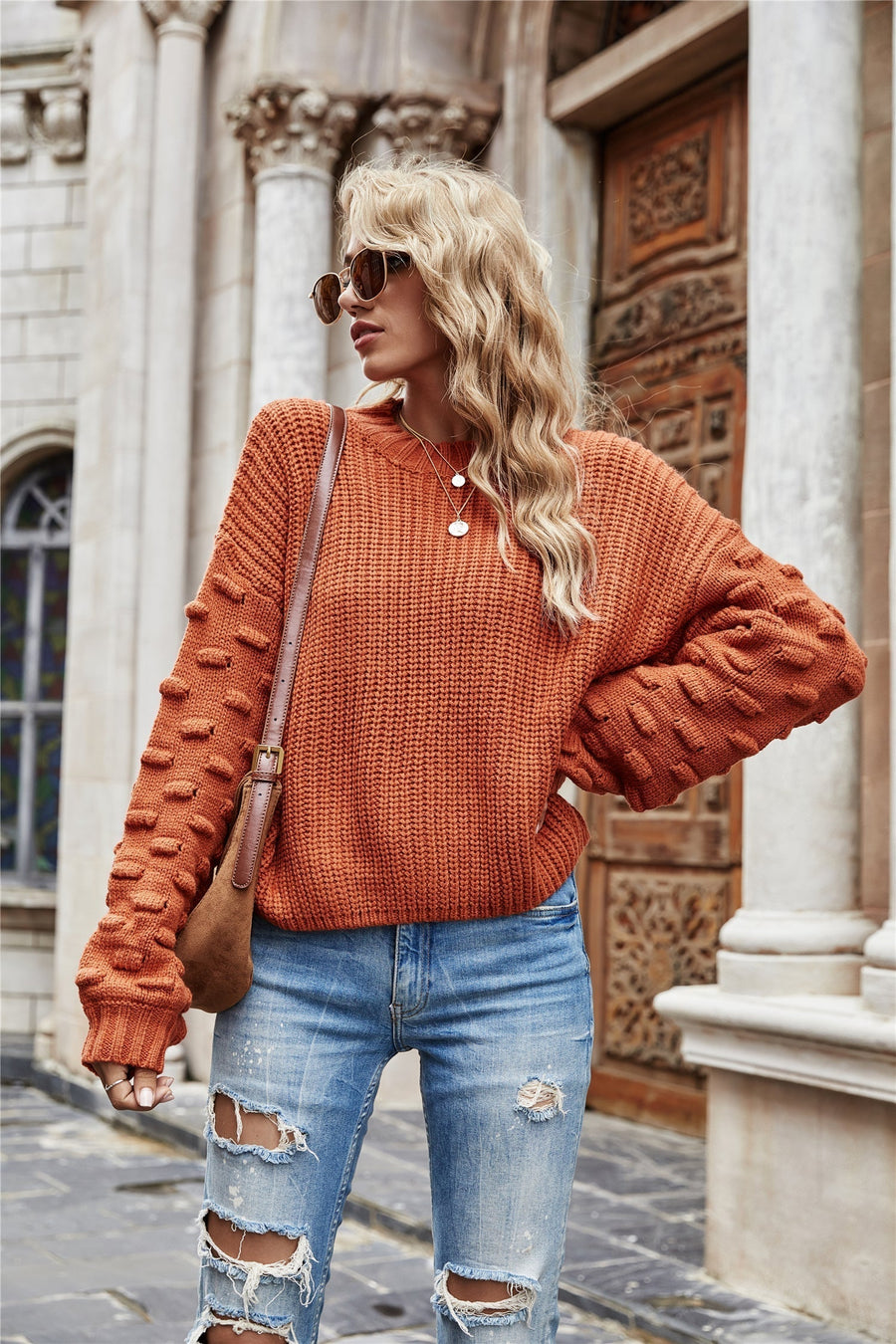 Mireya Cropped Bell Sleeve Knit Sweater