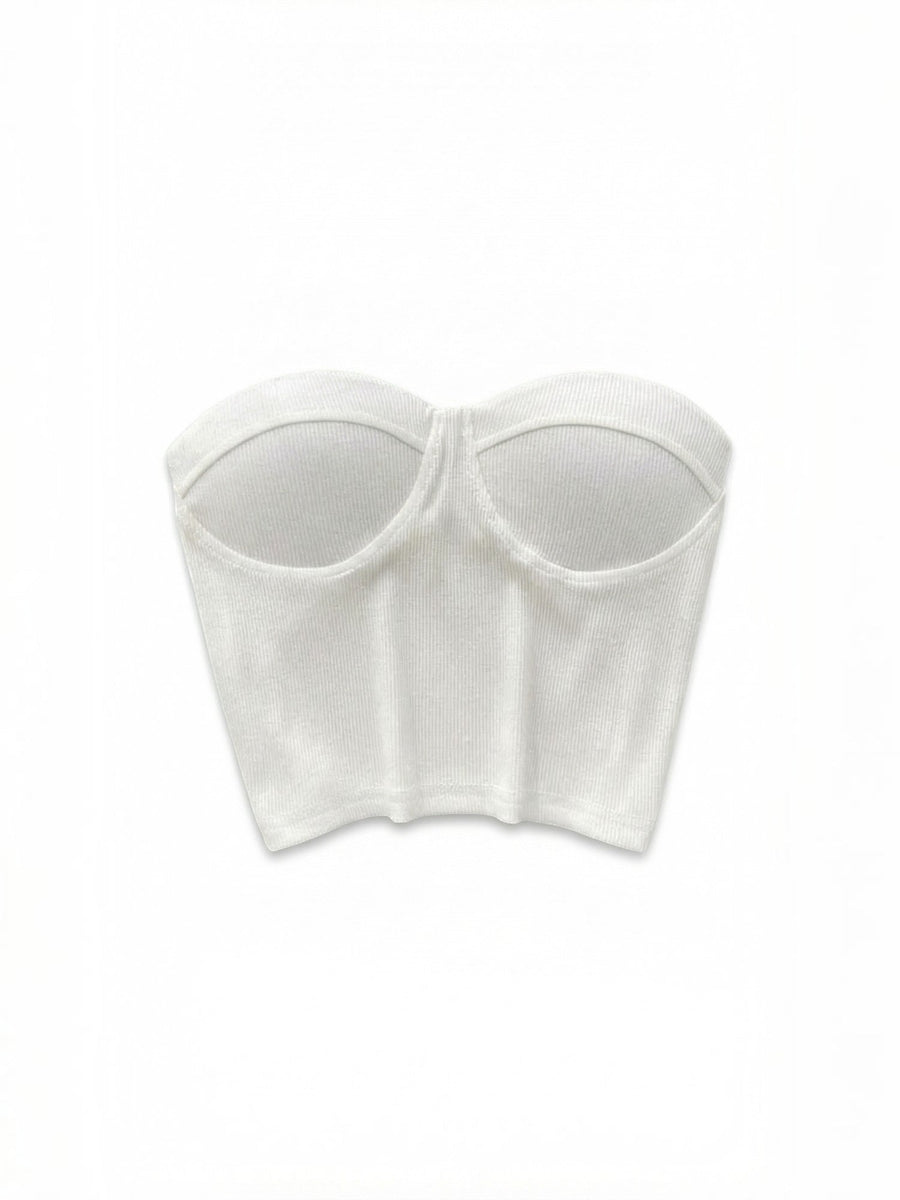 Hermione Strapless Corset Style Knit Top