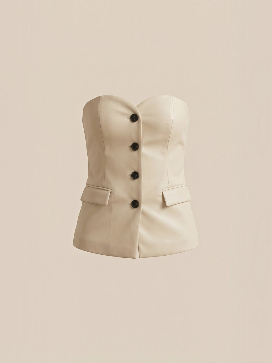 Fiona Off Shoulder Button Front Top