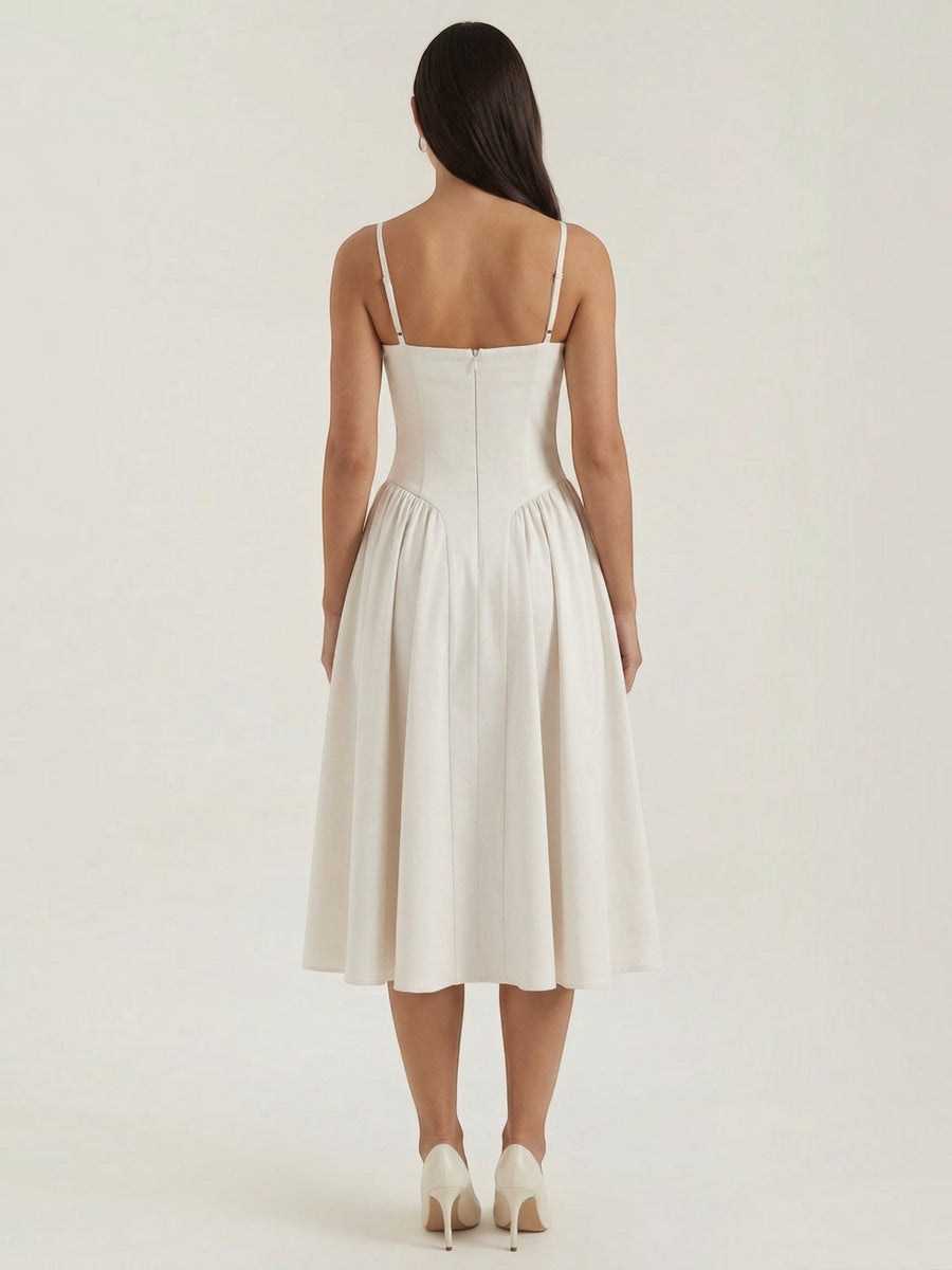 Odette Corset Style Strappy Midi Dress