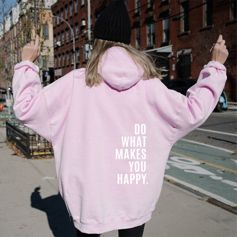 Nadja Back Print Slogan Hoodie