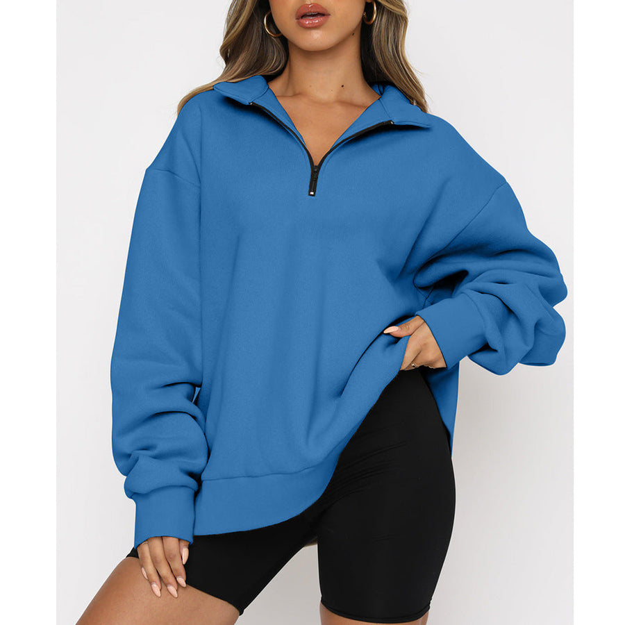 Tatum Half Zip Collared Sweatshirt