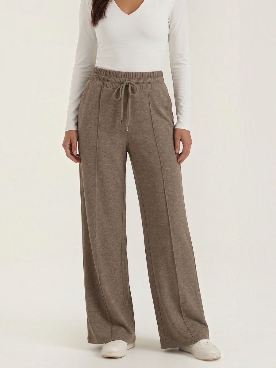 Ellie Wide Leg Elastic Waist Joggers