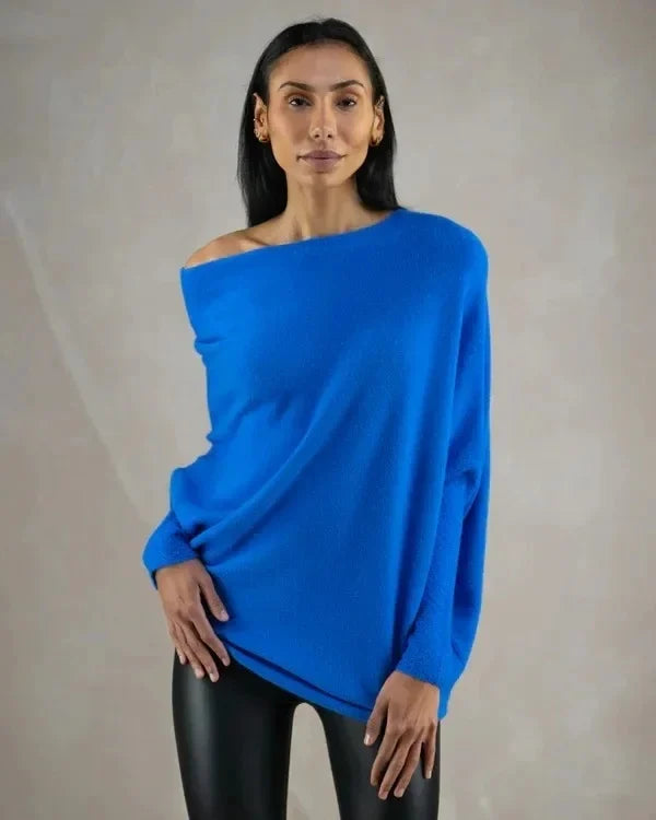 Dineke Asymmetric Draped Cowl Sweater