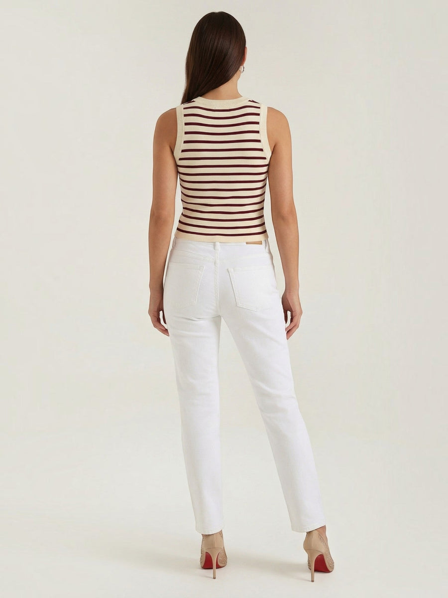 Heloise Striped Knit Crop Top
