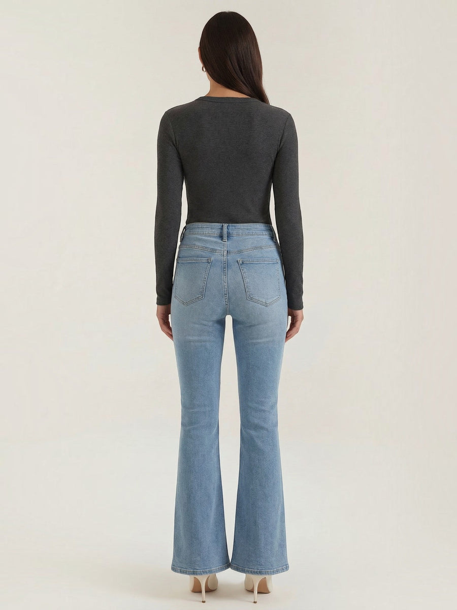 Freya Ribbed Round Neck Long Sleeve Top