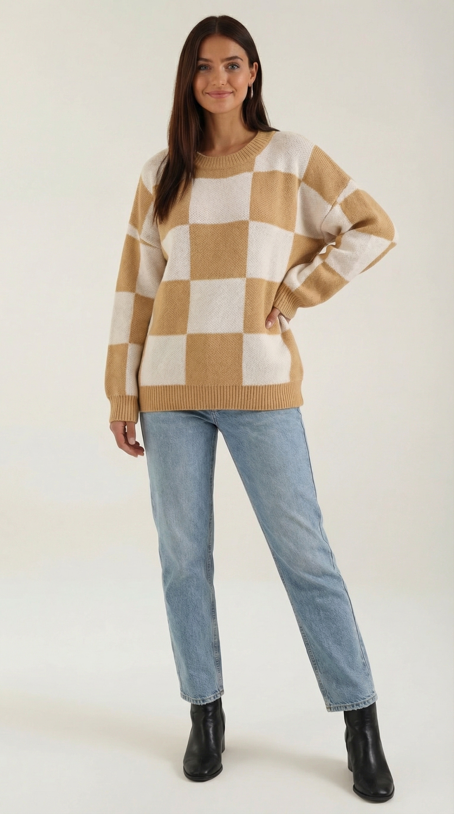 Emma Checkered Knit Sweater