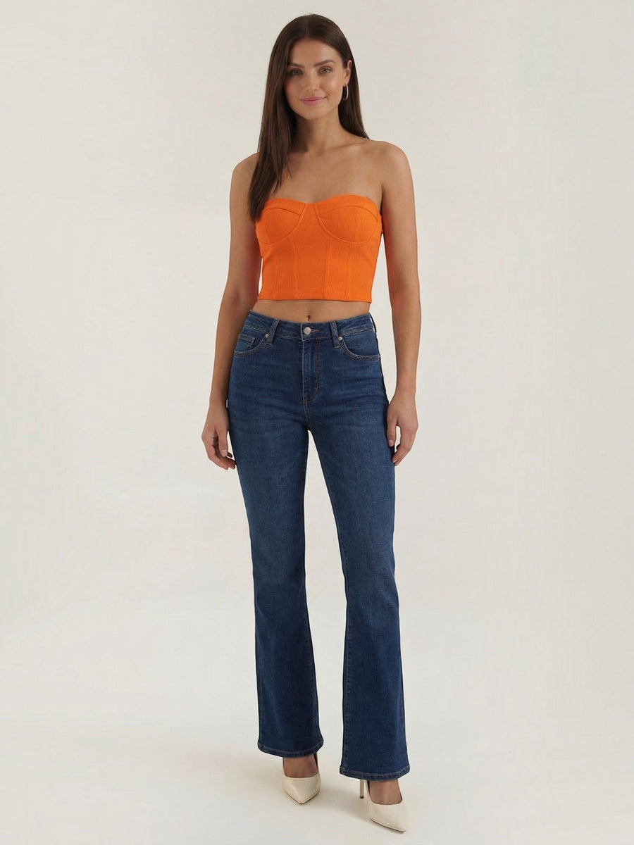 Hermione Strapless Corset Style Knit Top