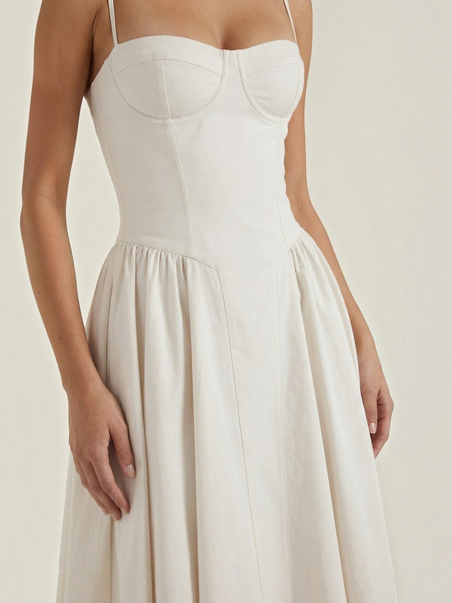 Odette Corset Style Strappy Midi Dress
