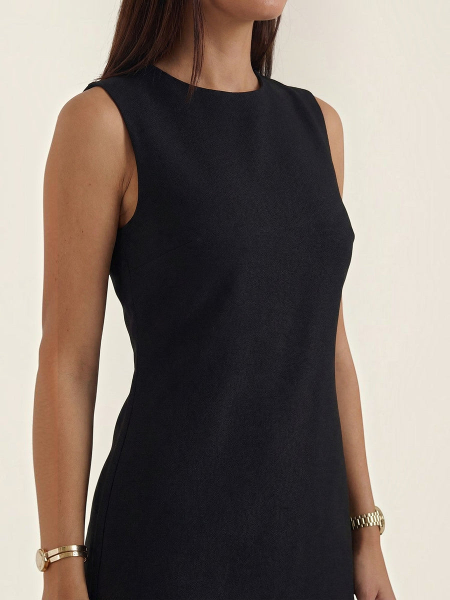 Celine Contrast Pleated Hem Mini Dress