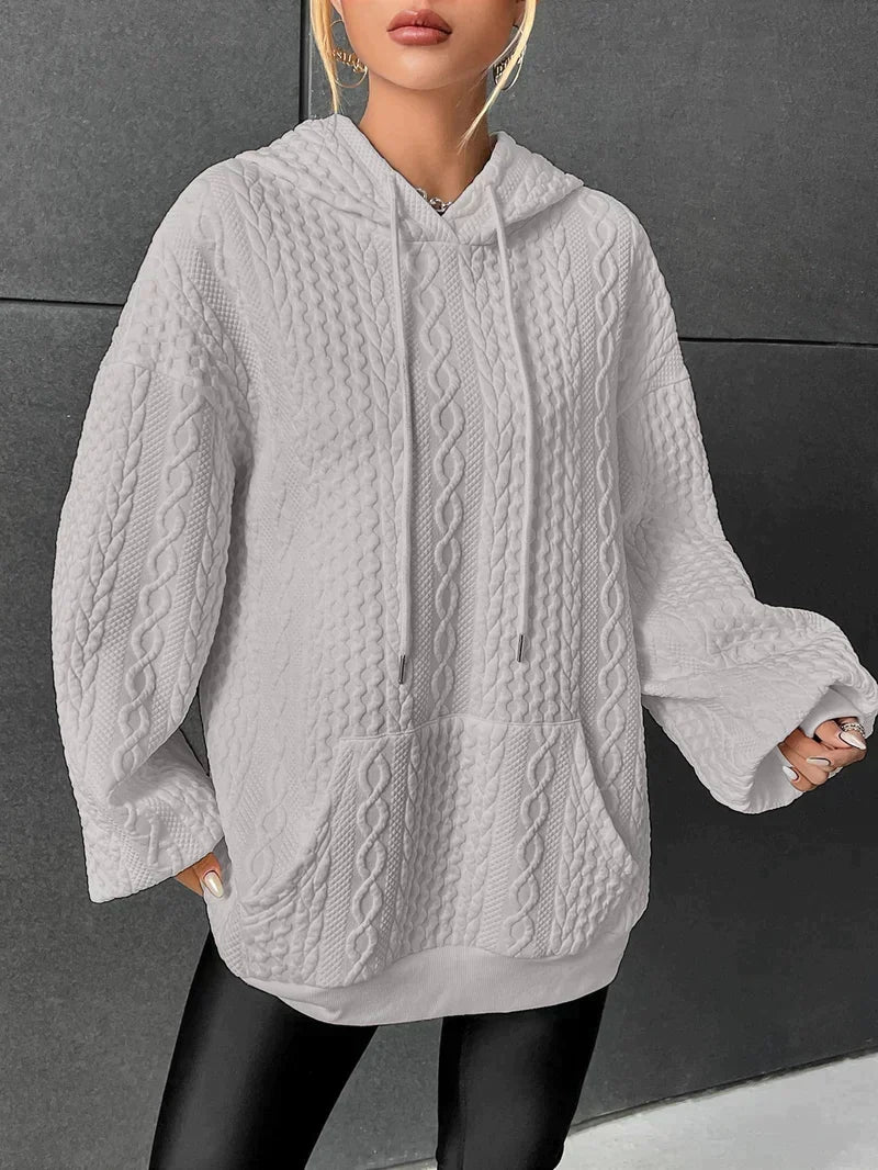 Luzia Oversized Cable Knit Hoodie