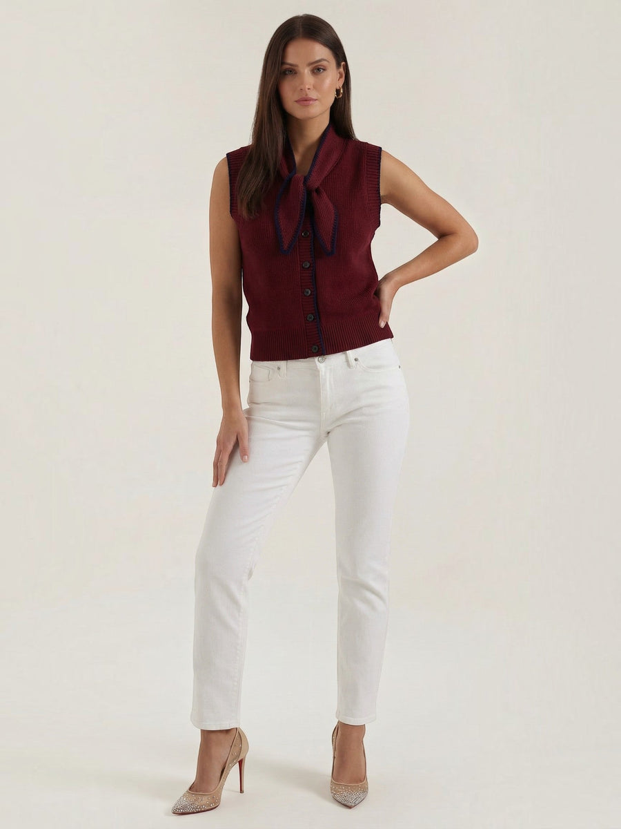 Blair Bow Collar Knit Vest