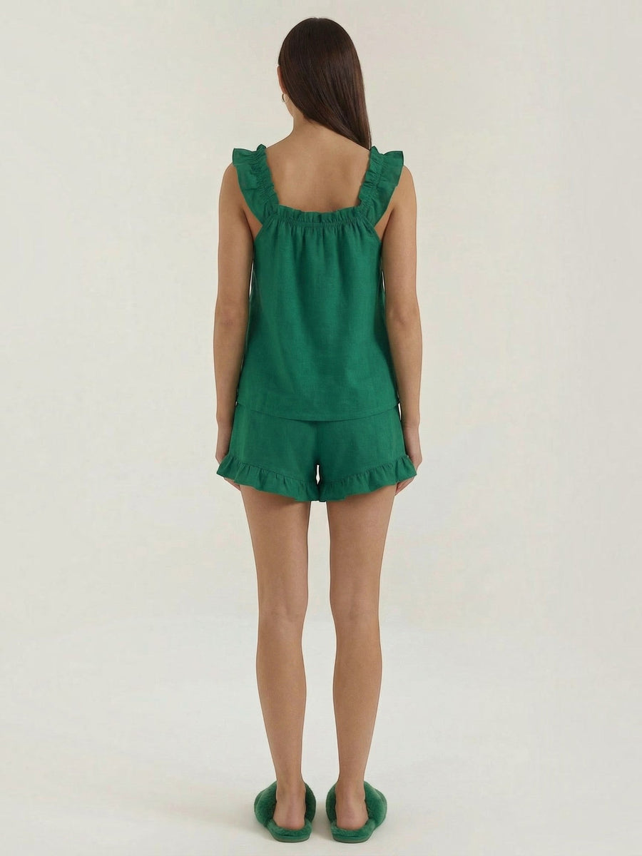 Helen Ruffle Trim Pyjama Set
