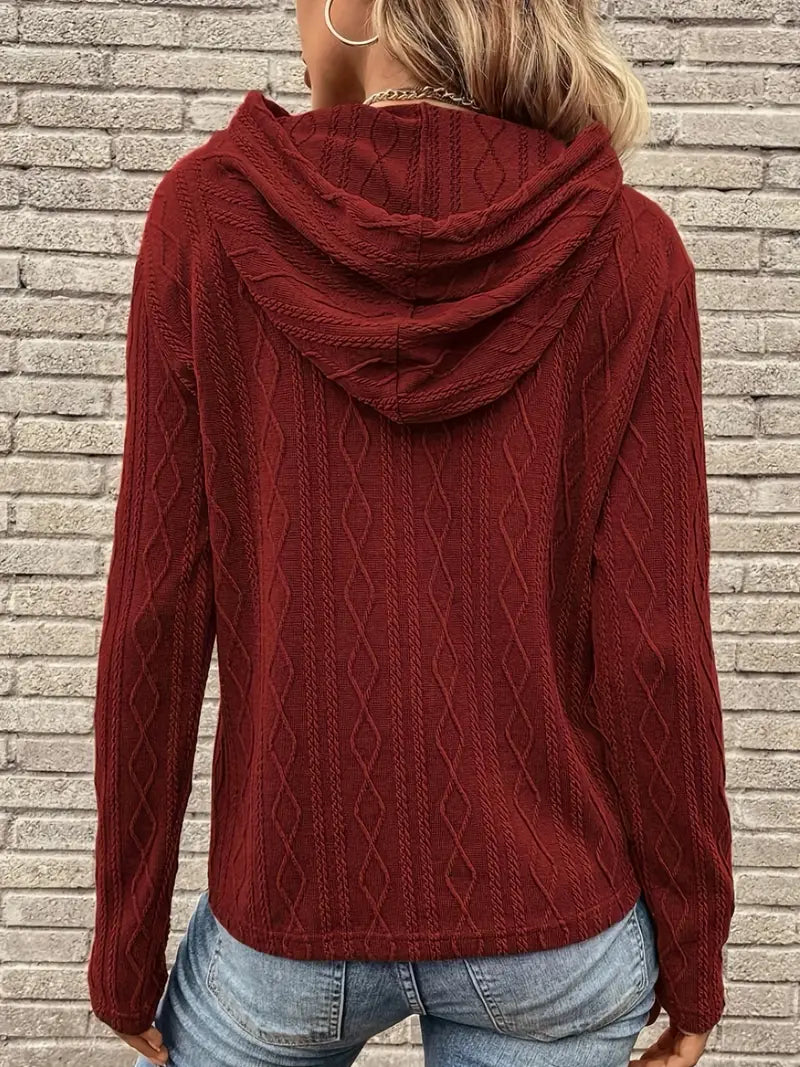 Juno Cable Knit Hooded Sweater