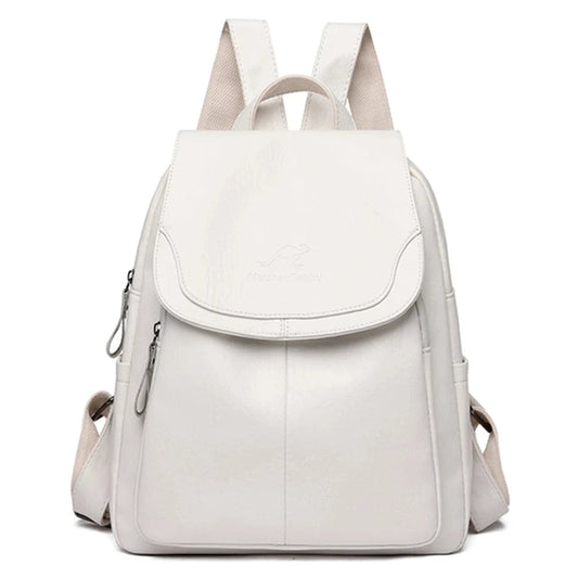 Salome Leather Flap Backpack