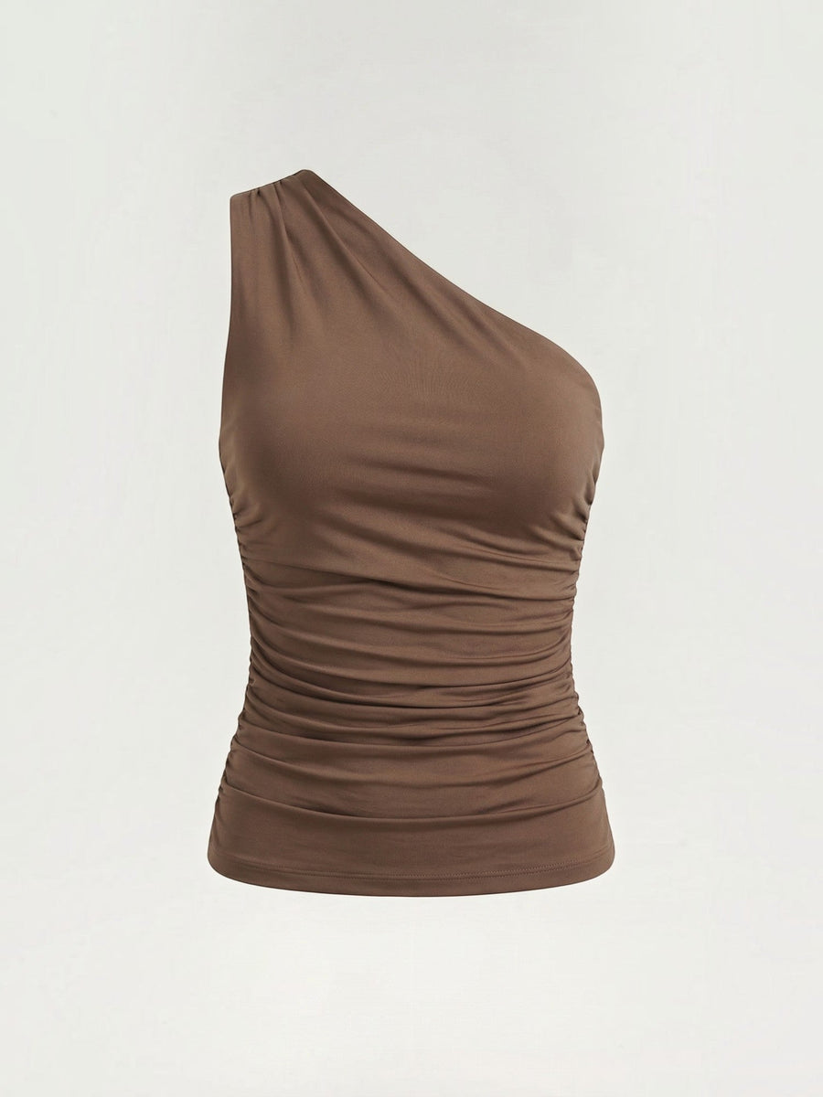 Briony One Shoulder Ruched Top