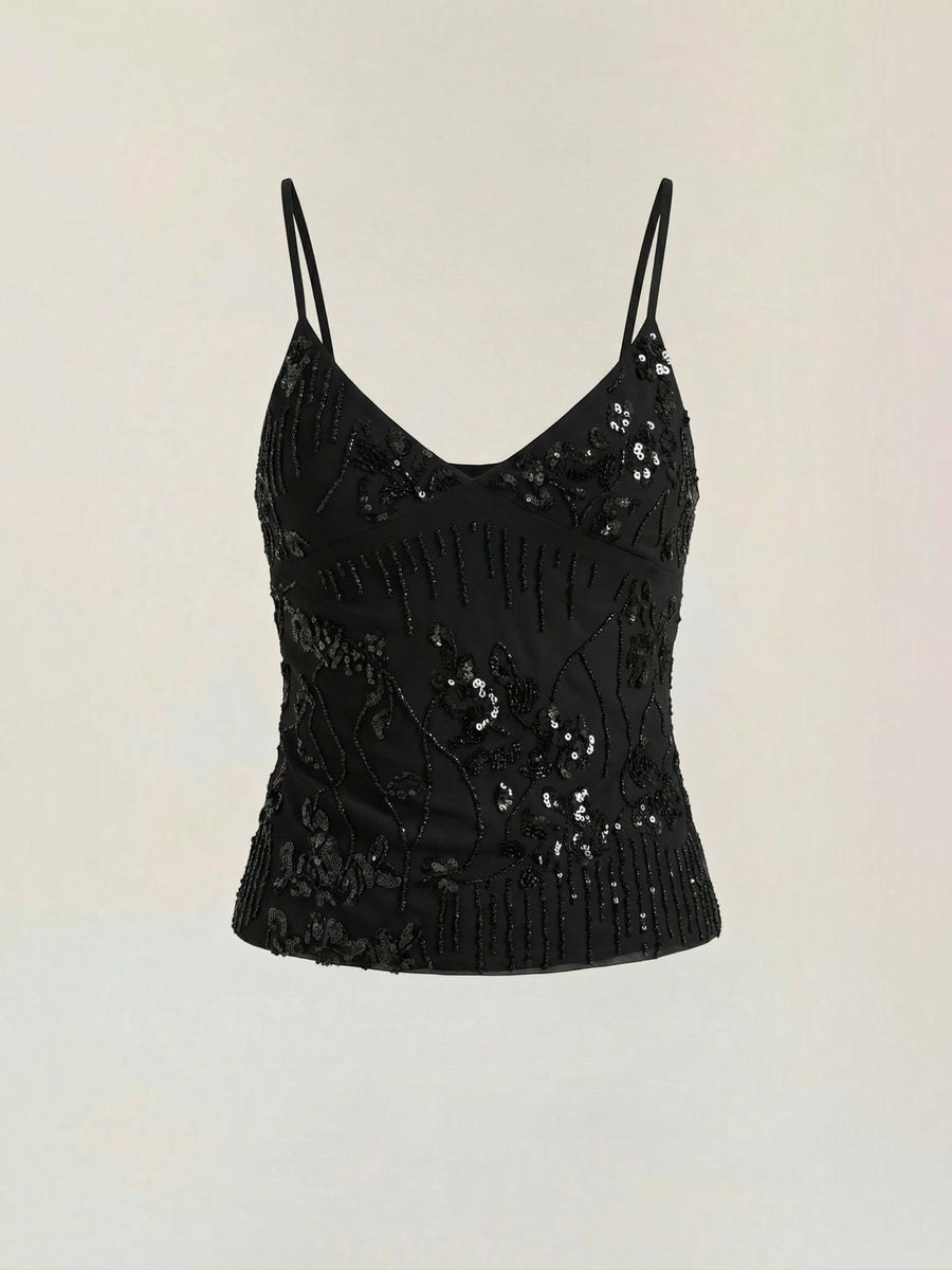 Dottie Sequin V Neck Cami Top