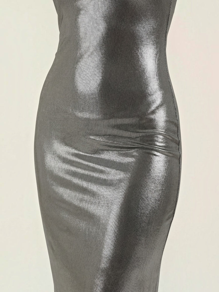 Uma Metallic Bodycon Maxi Dress