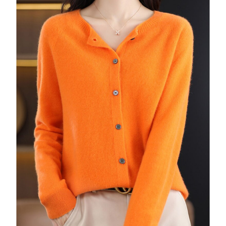 Irmgard V Neck Button Knit Cardigan